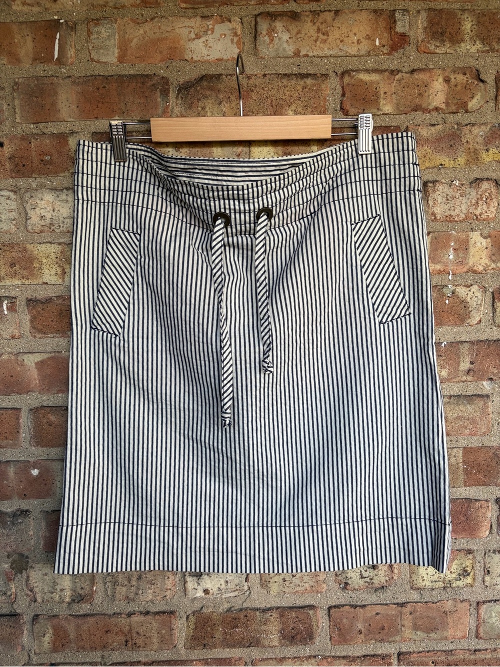 Isaac Mizrahi for Target Cotton Striped Drawstring Skirt